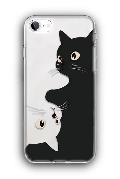 iPhone SE (2020,2022) Uyumlu Baskılı Şeffaf Kılıf Kapak "Pisilerception"