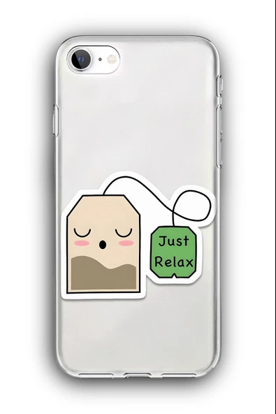 iPhone SE (2020,2022) Uyumlu Baskılı Şeffaf Kılıf Kapak "Çay Poşeti Teabag"