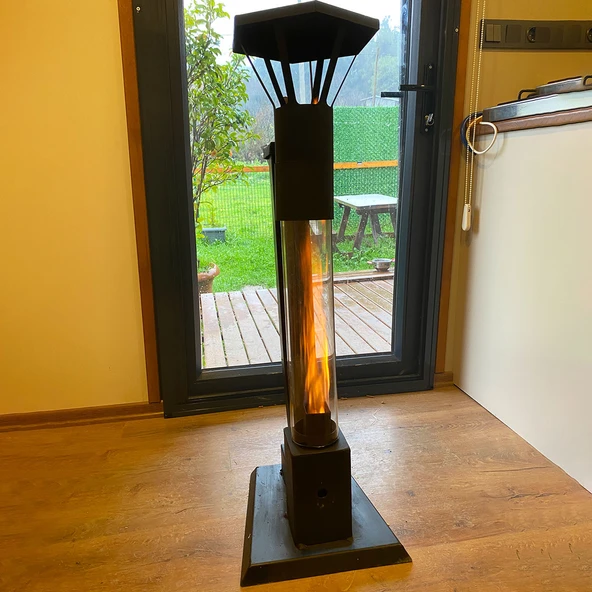 DUMANSIZ MİNİ FÜZE PELET SOBA 60 CM CAMLI