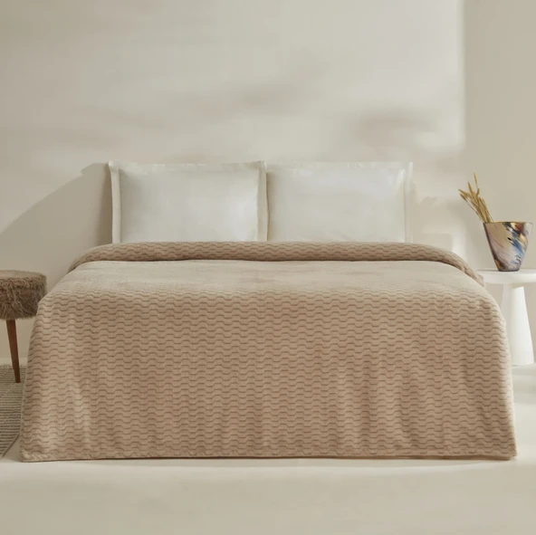 Karaca Home Raunda Çift Kişilik Wellsoft Battaniye Ekru 
