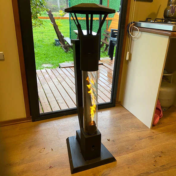 DUMANSIZ MİNİ FÜZE PELET SOBA 60 CM CAMLI - 4