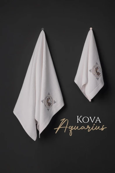 VAROL %100 MİCROCOTTON ÜST KALİTE HAVLU SETİ BURÇ NAKIŞLI - 38