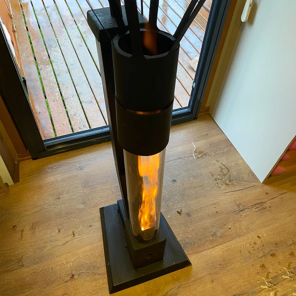 DUMANSIZ MİNİ FÜZE PELET SOBA 60 CM CAMLI - 2