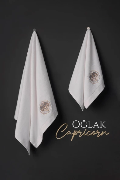 VAROL %100 MİCROCOTTON ÜST KALİTE HAVLU SETİ BURÇ NAKIŞLI - 55