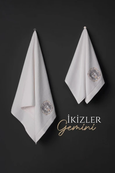 VAROL %100 MİCROCOTTON ÜST KALİTE HAVLU SETİ BURÇ NAKIŞLI - 18