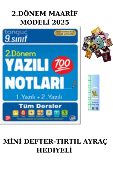 Tonguç 9. Sınıf Yazılı Notları 2. Dönem 1 ve 2. Yazılı 2025 (MİNİ DEFTER+TIRTIL AYRAÇ) - 2