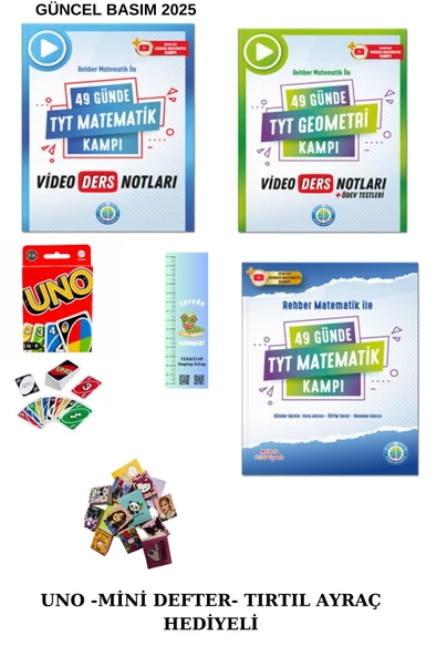 49 Günde TYT Matematik-KAMP MATEMATİK-GEOMETRİ 3 KİTAP (UNO-MİNİ DEFTER-TIRTIL AYRÇ)