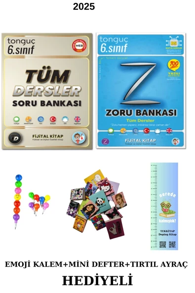 Tonguç 6. Sınıf Tüm Dersler + Zoru Tüm Dersler Soru Bankası 2 KİTAP (EMOJİ K.+MİNİ D.+TIRTIL A.) - 2