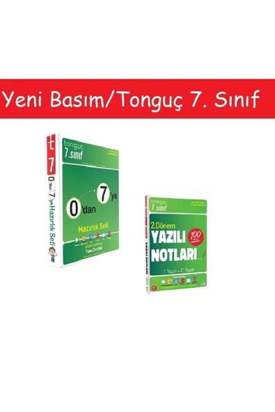Tonguç 0'dan 7'ye Konu Anlatımlı Soru Bankası Seti & 7. Sınıf Yazılı Notları 2. Dönem 1 ve 2. Yazılı