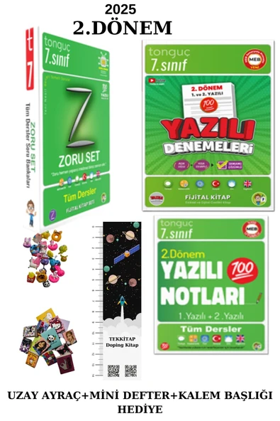 Tonguç 7. Sınıf Zoru TD. - Yazılı Notları-Yazılı Denemeleri 2. DÖNEM (3KİTAP) (UZAY+MİNİ+K.BAŞLIĞI) - 3