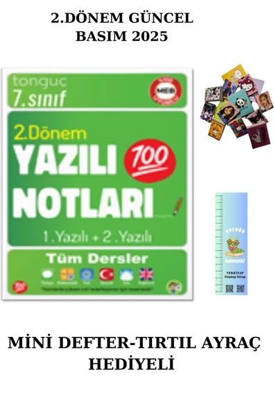 Tonguç 7. Sınıf Yazılı Notları 2. Dönem 1 ve 2. Yazılı 2025 (MİNİ DEFTER+TIRTIL AYRAÇ)