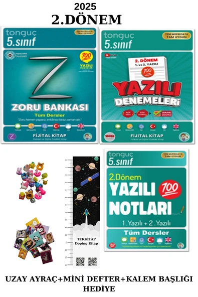 Tonguç 5. Sınıf Zoru TD. - Yazılı Notları-Yazılı Denemeleri 2. DÖNEM (3KİTAP) (UZAY+MİNİ+K.BAŞLIĞI)