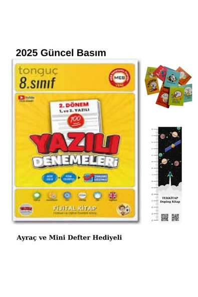 Tonguç 8. Sınıf 2. Dönem Yazılı DENEMELERİ 2025 (UZAY Ayraç-MİNİ Defter)