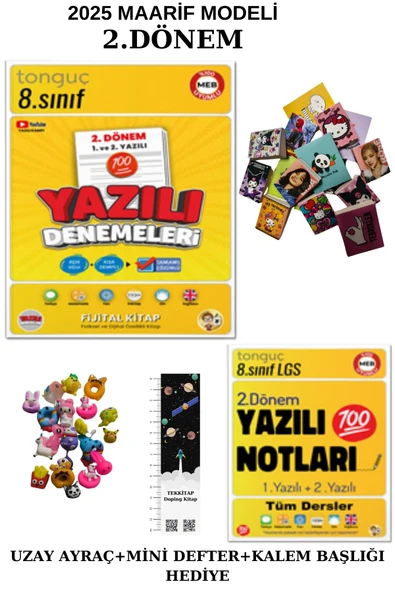 Tonguç 8. Sınıf Yazılı Notları ve Yazılı Denemeleri  2. Dönem 1 ve 2. Yazılı(UZAY A.+MİNİ D.KALEMB.) - 3