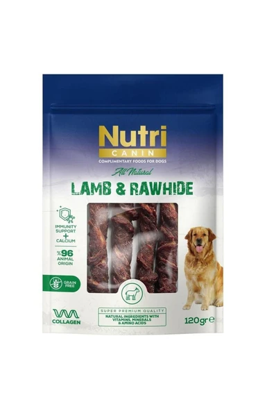 Nutri Canin Rawhide Kuzu Eti Sargılı Kemik Köpek Ödülü 120 Gr