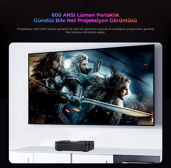 HAVIT PJ600 PLUS 600 ANSI Lümen BATARYALI FULL HD Google TV'li Ultra Kısa Mesafe Projeksiyon - 11