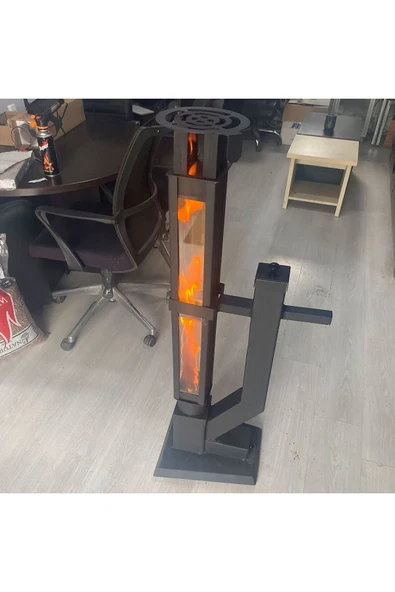 Kare 60 Cm Korunaklı Camlı Füze Pelet Sobası, Kamp Sobası - 3