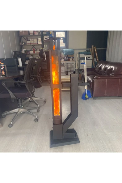 Kare 60 Cm Korunaklı Camlı Füze Pelet Sobası, Kamp Sobası