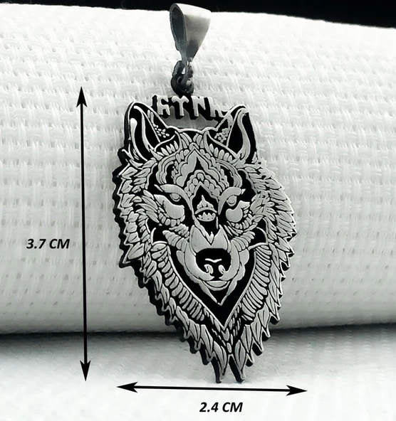 Kurt Tasarımlı 925 Ayar Türk Yazılı Gümüş Kolye Ucu - Resim 3