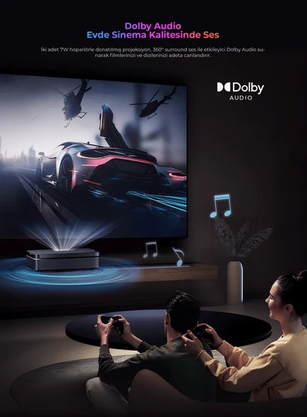 HAVIT PJ600 PLUS 600 ANSI Lümen BATARYALI FULL HD Google TV'li Ultra Kısa Mesafe Projeksiyon - 8