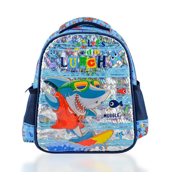 Muggle Tek Bölmeli Cute Shark Anaokulu Çantası Mavi (MU-0051)