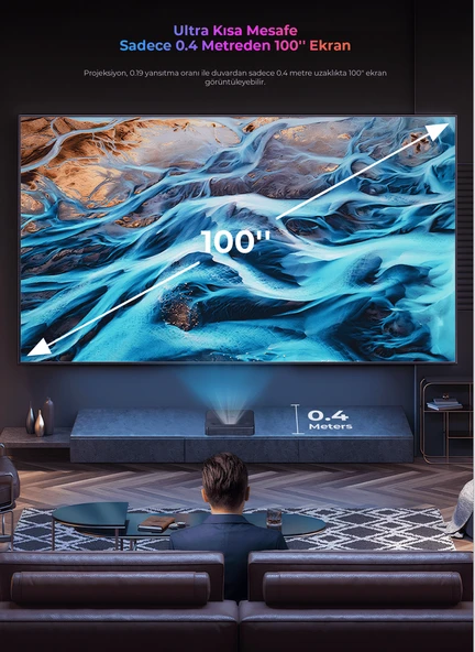 HAVIT PJ600 PLUS 600 ANSI Lümen BATARYALI FULL HD Google TV'li Ultra Kısa Mesafe Projeksiyon - 7