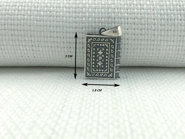 925 Ayar Gümüş Muska kabı Kolye Ucu - Resim 3