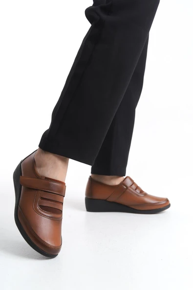 Kadın Comfort Taban Günlük Ayakkabı Cırtlı Hafif Yüksek Taban Yuvarlak Burun Ayakkabı - Resim 5