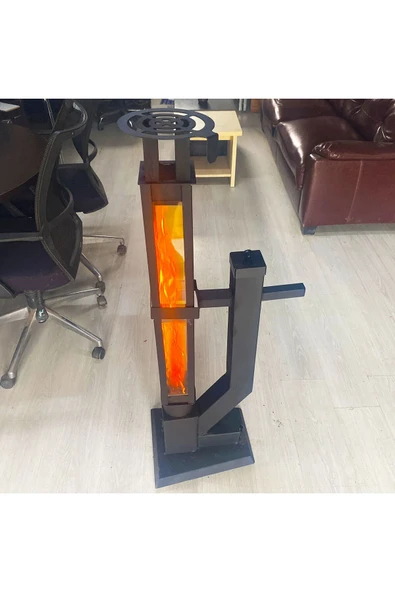 Kare 60 Cm Korunaklı Camlı Füze Pelet Sobası, Kamp Sobası - 5