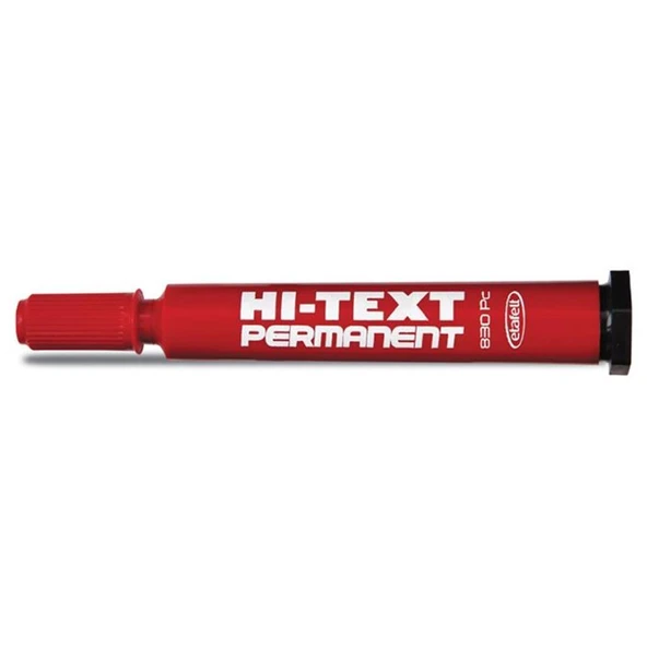 HI-TEXT PERMANENT MARKER KES KIRMIZI 12LI (830PCK) - Resim 3