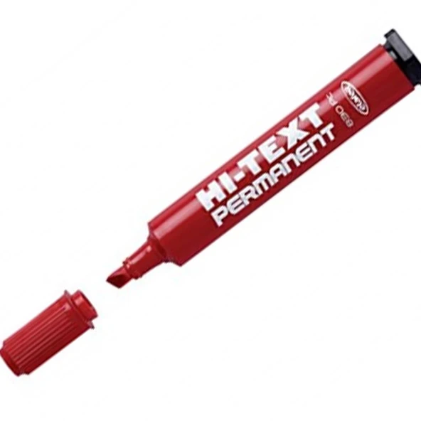 HI-TEXT PERMANENT MARKER KES KIRMIZI 12LI (830PCK) - Resim 2
