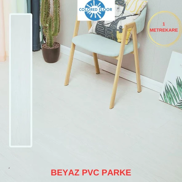 Renkli Duvarlar Colored Floor Beyaz Yapışkanlı PVC Yer Döşeme Parkesi Lvt Ofis Mutfak Salon Otel Kaplama Parkesi - 3