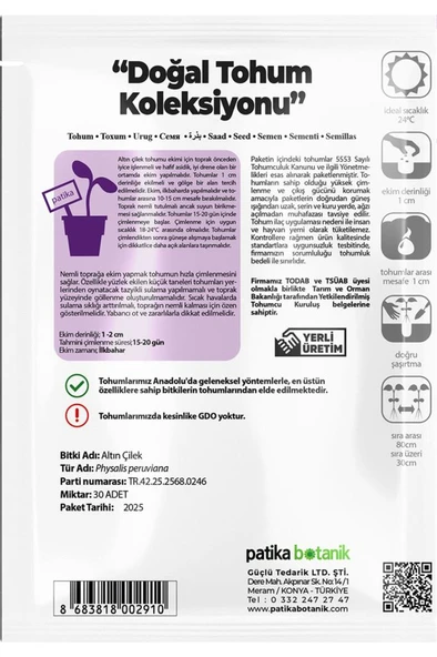 30 Adet Mor Altın Çilek (Tomatillo) Tohumu - 3