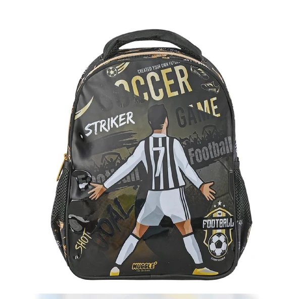 Muggle Tek Bölmeli Soccer Game Anaokulu Çantası Siyah (MU-9141)
