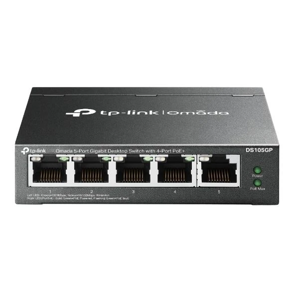 Omada RR DS105GP 65W 5GE Switch,4GE PoE,250m PoE