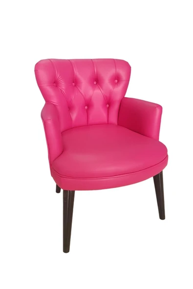 GARDEN HOUSE  Fuşya Mavi Renk Deri Metal Ayak Ofis Koltuk Takımı Bekleme Büro Ofis Takımı - 4