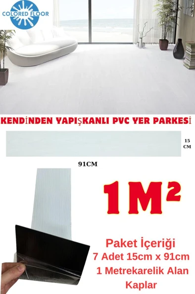 Renkli Duvarlar Colored Floor Beyaz Yapışkanlı PVC Yer Döşeme Parkesi Lvt Ofis Mutfak Salon Otel Kaplama Parkesi