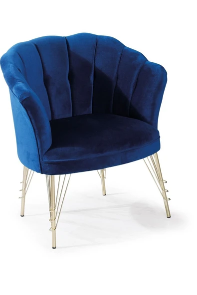 GARDEN HOUSE Mavi Renk Kumaş Metal Ayak Çay Seti Koltuk Takımı Bekleme - Ofis Koltuk Takımı - 3