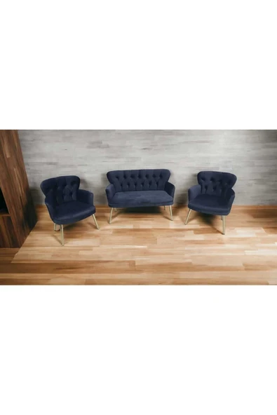 GARDEN HOUSE Antrasit Gri Kumaş Papatya Çay Seti Koltuk Takımı Bekleme Büro Ofis Koltuk Takımı