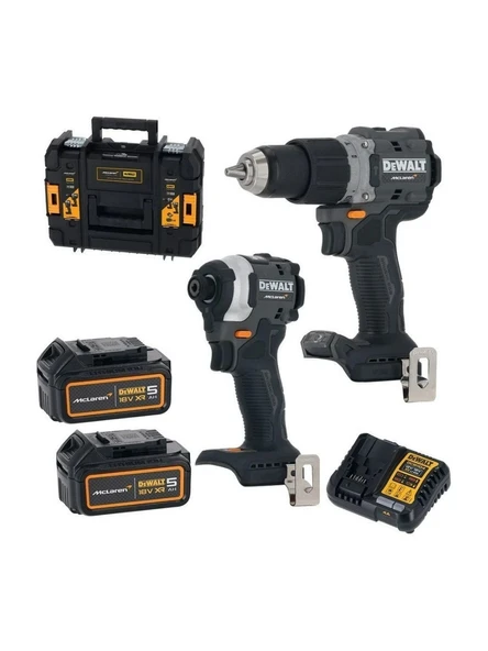 DEWALT MCLAREN DCK200MP2T AKÜLÜ KÖMÜRSÜZ MATKAP VE VİDALAMA İKİLİ SET (DCD85M + DCF85M) 18V 5 AH