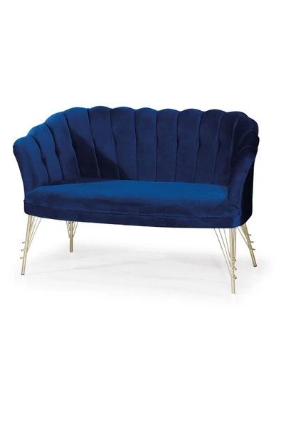 GARDEN HOUSE  Mavi Renk Kumaş Metal Ayak Çay Seti Koltuk Takımı Bekleme - Ofis Koltuk Takımı - 2