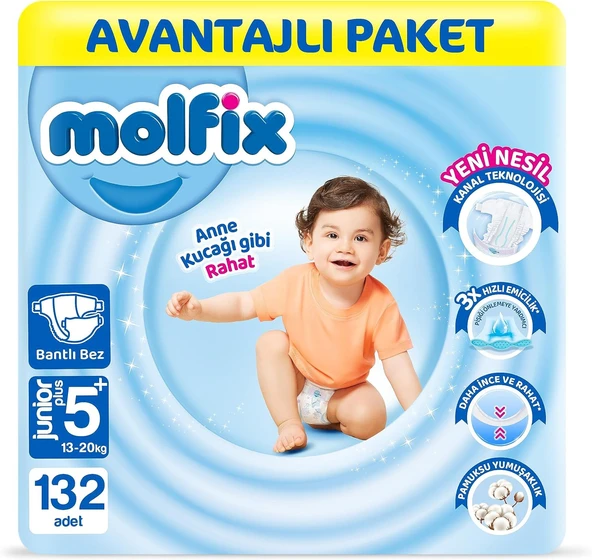 Molfix 5+ Numara Junior Plus 132'li Bebek Bezi ürün görseli 1