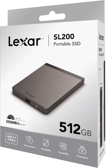 Lexar SL200 LSL200X512G-RNNNG USB 3.1 512 GB Taşınabilir SSD - 4