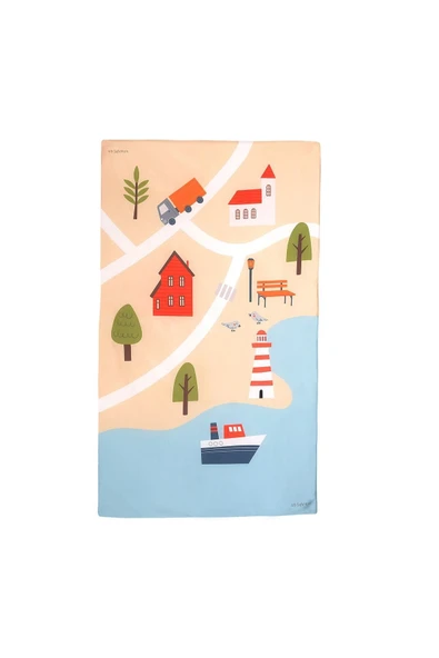 SAFEMOM 90x145 Aktivite Bebek Çocuk Oyun Halısı, Oyun Matı, Çocuk Odası Halısı - Lake - 2