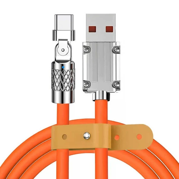 SPRANGE SMC-T 3.1A Süper Hızlı Şarj Üç Katmanlı 180° Döner Başlık Type-C USB Kablo