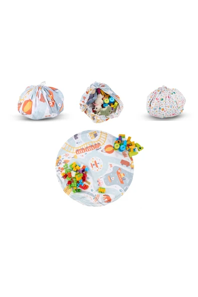 SAFEMOM Bebek, Çocuk Oyuncak Bohçası, Bebek Oyun Halısı, Çift Taraflı, 90 cm