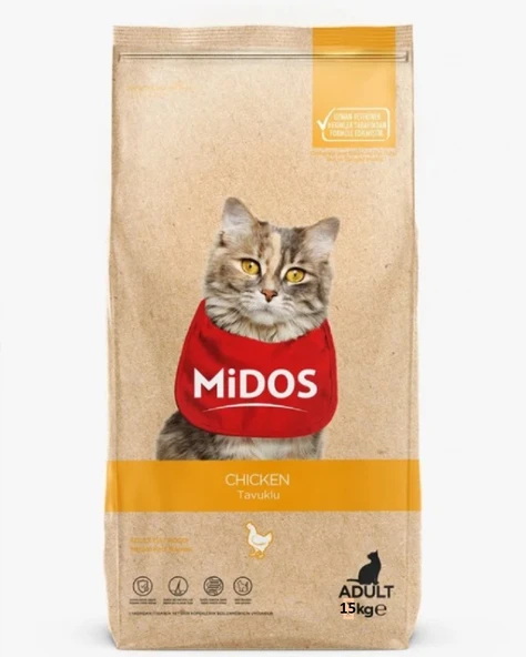 Midos Tavuklu Adult Yetişkin Kedi Maması 15 Kg - Resim 4