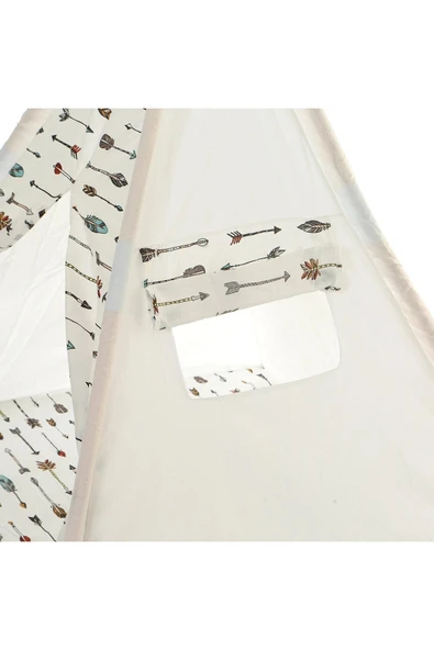 SAFEMOM Ahşap Kızılderili Çocuk Oyun Çadırı - Arrow - 5