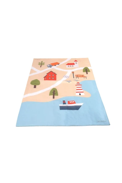 SAFEMOM 90x145 Aktivite Bebek Çocuk Oyun Halısı, Oyun Matı, Çocuk Odası Halısı - Lake - 3
