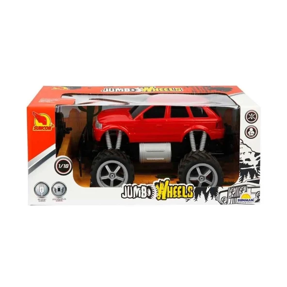 Çocuk 80012 1:18 Uzaktan Kumandalı Jumbo Wheels Usb Şarjlı Araba - 2